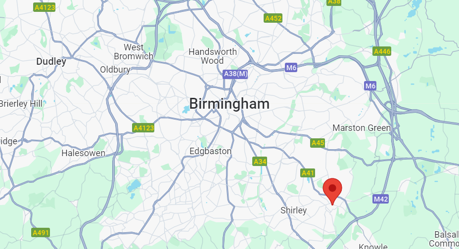 map of Birmingham UK